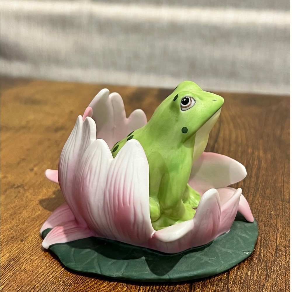 Vtg Franklin Porcelain Frog Figurine Woodland Surprises Jacqueline B. Smith 1984